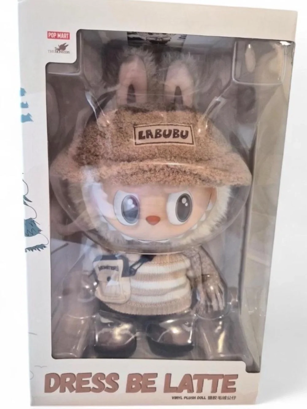 POP MART Labubu Plush Figure in Beige & Brown Outfit